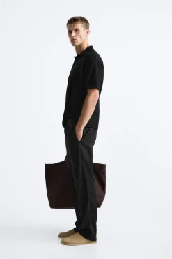 ZARA Polos^POLO COM ESTRUTURA VERTICAL Preto