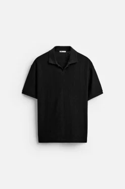 ZARA Polos^POLO COM ESTRUTURA VERTICAL Preto