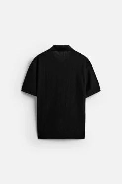 ZARA Polos^POLO COM ESTRUTURA VERTICAL Preto