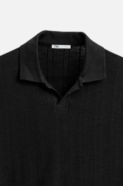 ZARA Polos^POLO COM ESTRUTURA VERTICAL Preto