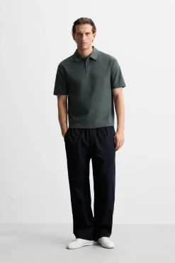 ZARA Polos^POLO COM TEXTURA Cinzento-escuro