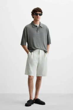 ZARA Polos^POLO DE CÂNHAMO - VISCOSE Cinzento-escuro