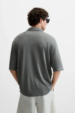 ZARA Polos^POLO DE CÂNHAMO - VISCOSE Cinzento-escuro