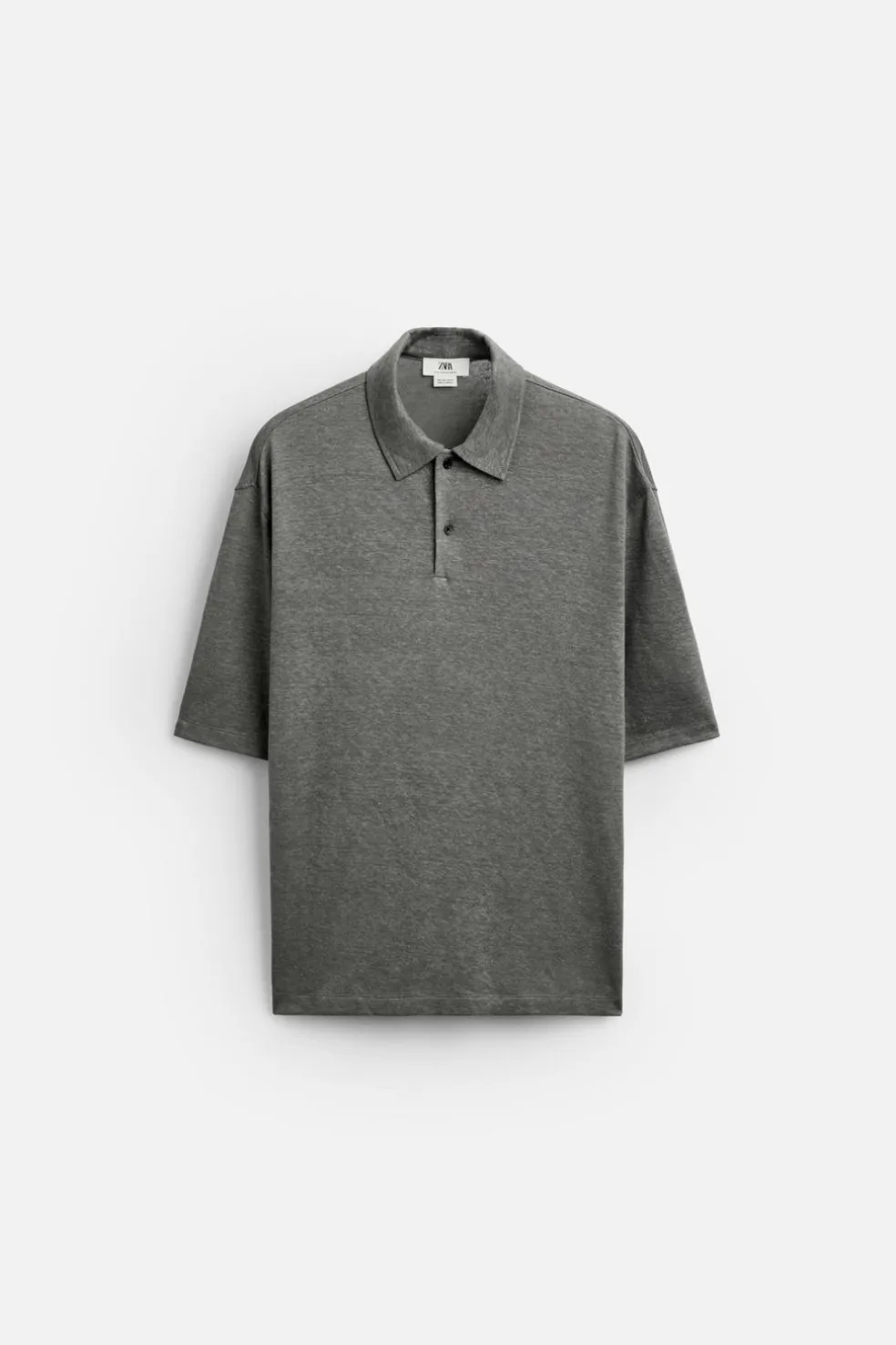 ZARA Polos^POLO DE CÂNHAMO - VISCOSE Cinzento-escuro