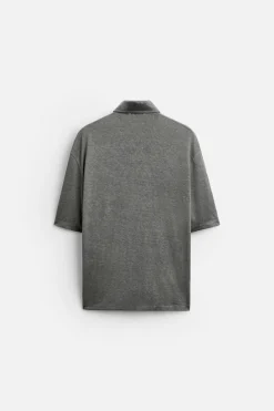 ZARA Polos^POLO DE CÂNHAMO - VISCOSE Cinzento-escuro