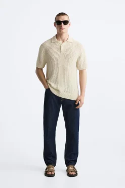 ZARA Camisola / Casacos|Polos^POLO DE MALHA COM TEXTURA Cru