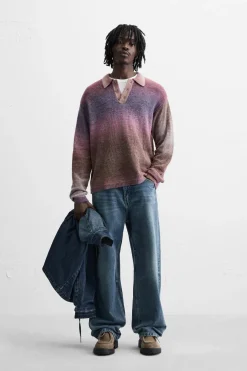 ZARA Camisola / Casacos|Polos^POLO DE MALHA GRADIENTE Rosas