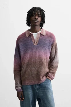 ZARA Camisola / Casacos|Polos^POLO DE MALHA GRADIENTE Rosas