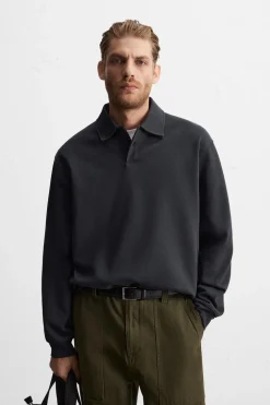 ZARA T-Shirts|Polos^POLO INTERLOCK ESTRUTURADO Azul