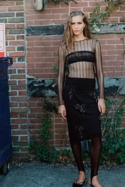 ZARA Lingerie|Saias / Calções^SAIA GEORGETTE COM MISSANGAS Preto