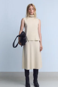 ZARA Winter Layersnew|Saias / Calções^SAIA MIDI VOLUMOSA SOFT Cru