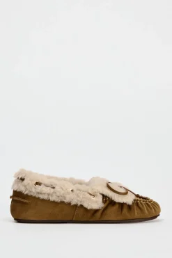 ZARA Winter Layersnew|Sapatos^SAPATO RASO DE CROUTE COM PELO Castanho