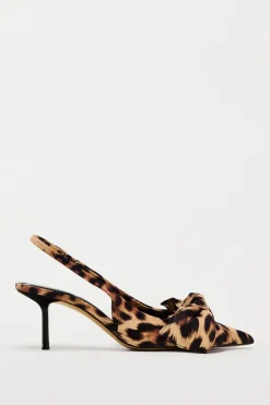 ZARA Sapatos^SAPATOS MULES COM ESTAMPADO ANIMAL E LAÇO Leopardo