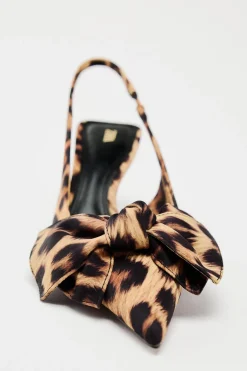 ZARA Sapatos^SAPATOS MULES COM ESTAMPADO ANIMAL E LAÇO Leopardo