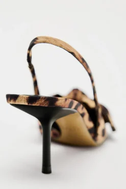 ZARA Sapatos^SAPATOS MULES COM ESTAMPADO ANIMAL E LAÇO Leopardo