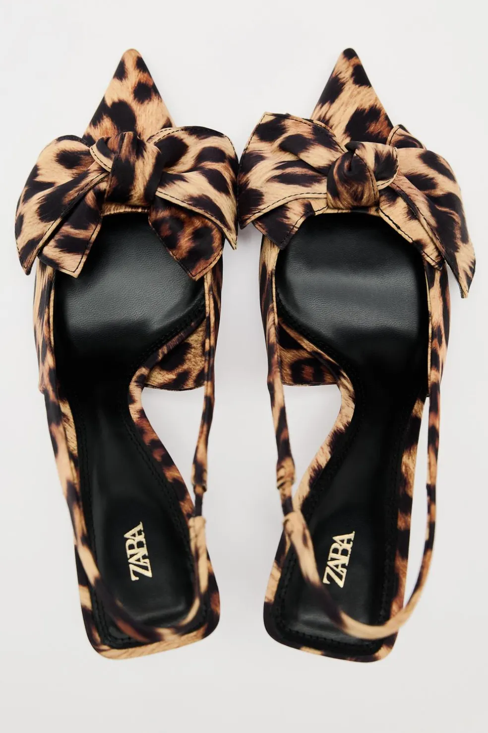 ZARA Sapatos^SAPATOS MULES COM ESTAMPADO ANIMAL E LAÇO Leopardo