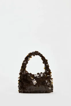 ZARA Malas^SHOULDER BAG COM APLICAÇÕES Castanho