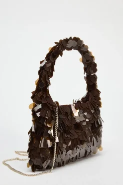 ZARA Malas^SHOULDER BAG COM APLICAÇÕES Castanho