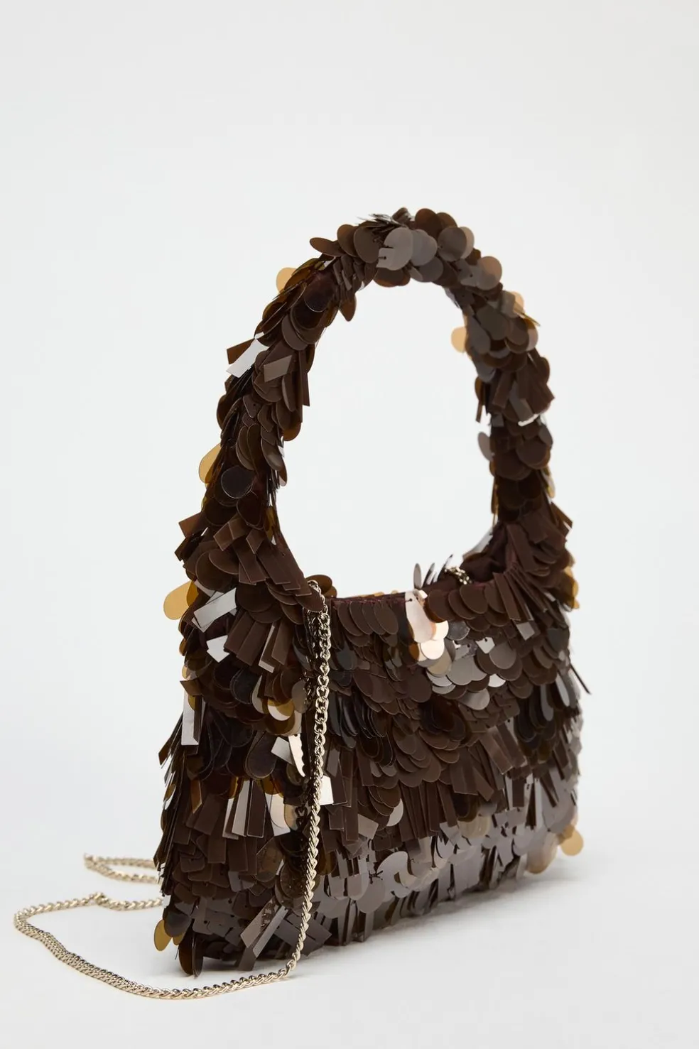 ZARA Malas^SHOULDER BAG COM APLICAÇÕES Castanho