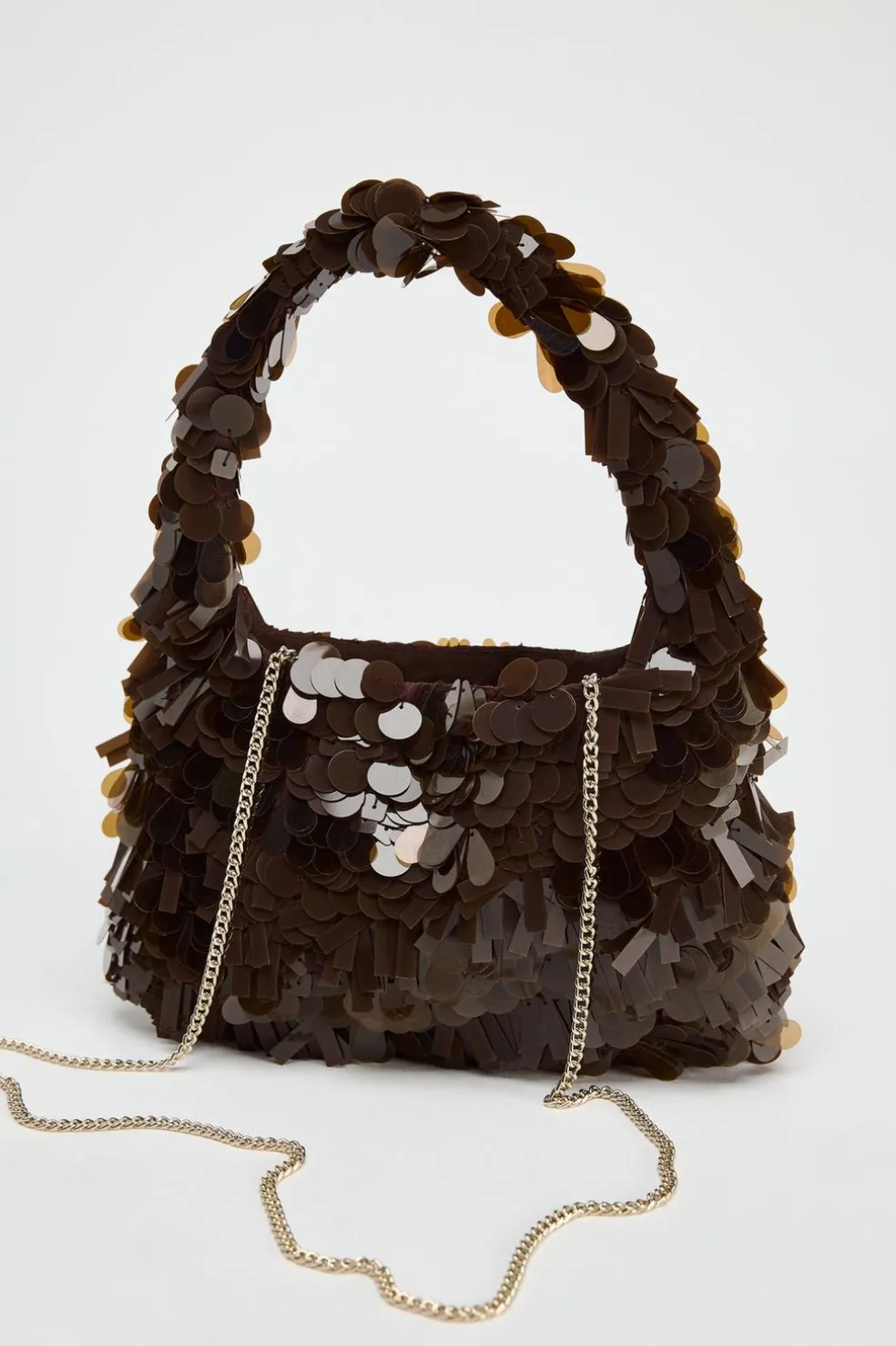 ZARA Malas^SHOULDER BAG COM APLICAÇÕES Castanho