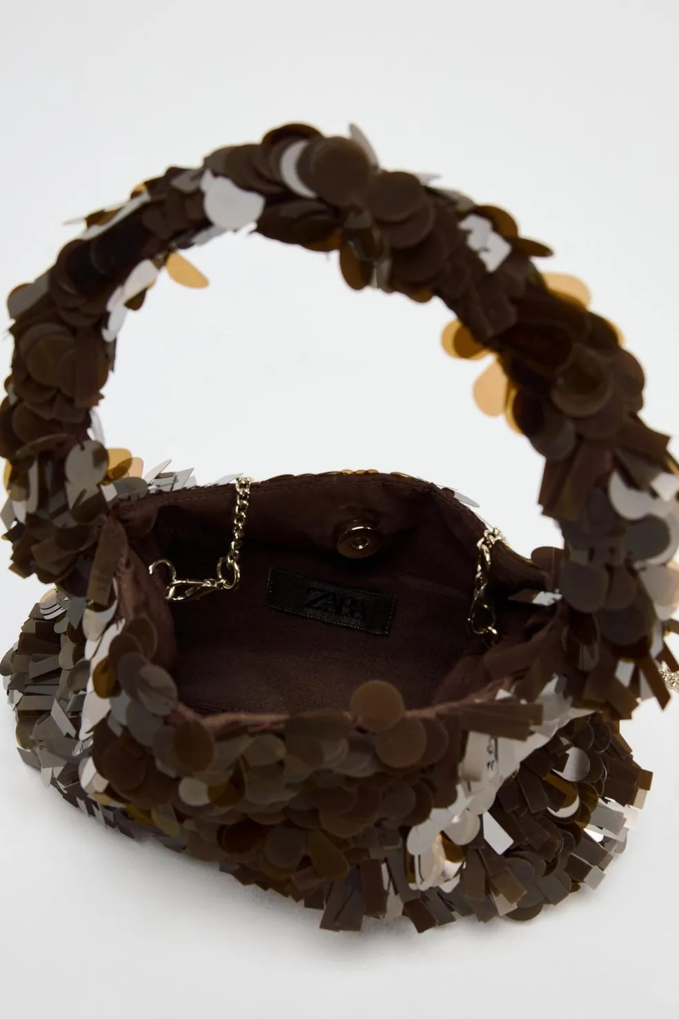 ZARA Malas^SHOULDER BAG COM APLICAÇÕES Castanho