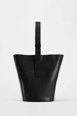 ZARA Malas^SHOULDER BAG GRANDE EM PELE Preto