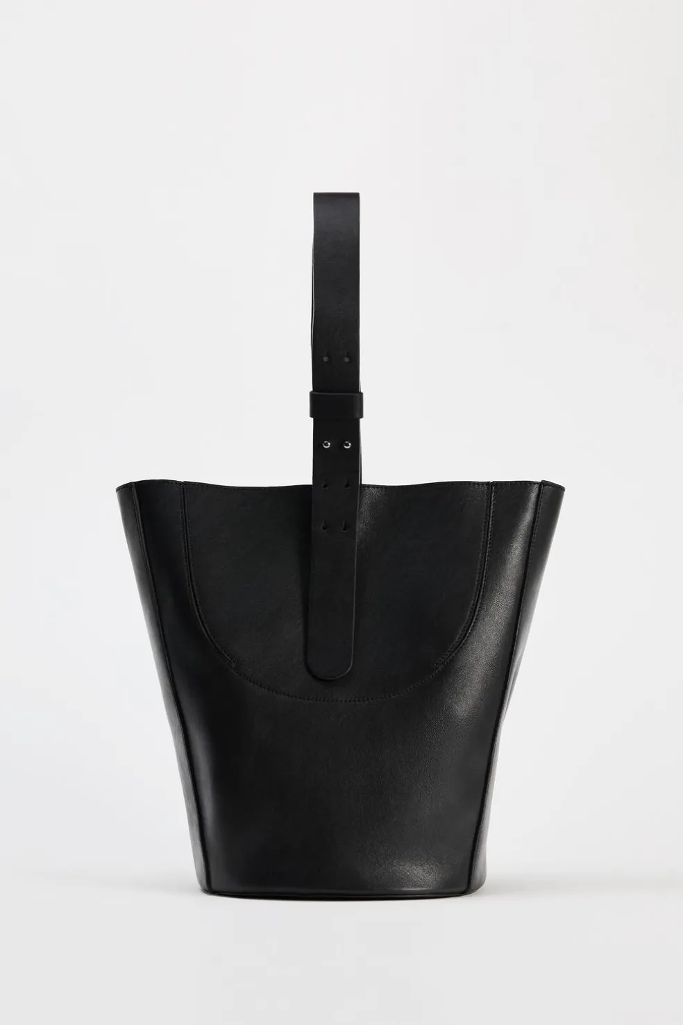 ZARA Malas^SHOULDER BAG GRANDE EM PELE Preto