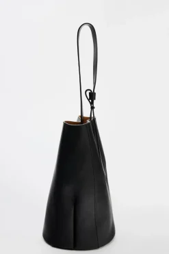 ZARA Malas^SHOULDER BAG GRANDE EM PELE Preto