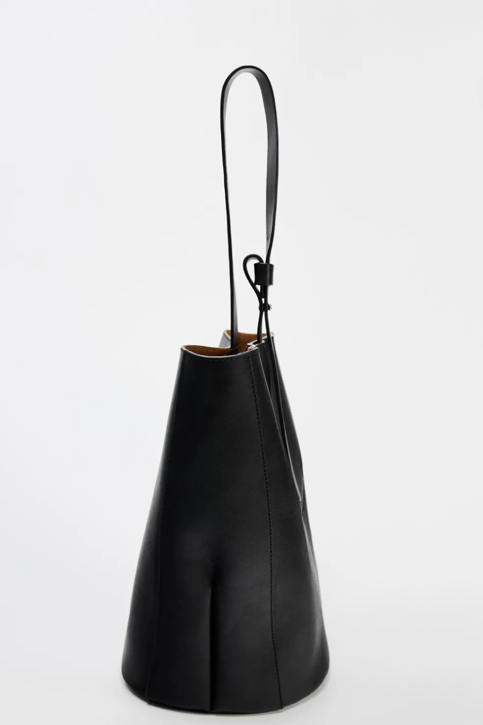 ZARA Malas^SHOULDER BAG GRANDE EM PELE Preto