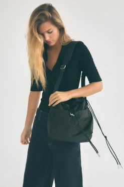 ZARA Malas^SHOULDER BAG NYLON Preto