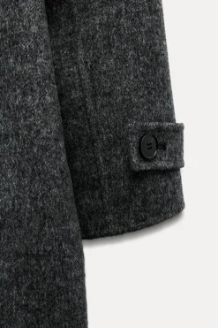 ZARA Winter Layersnew|Sobretudos / Anoraques^SOBRETUDO CRUZADO COM LÃ Cinzento-escuro