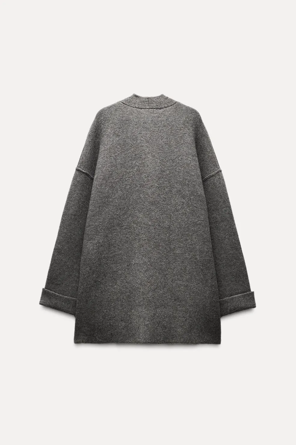 ZARA Winter Layersnew|Sobretudos / Anoraques^SOBRETUDO DE MALHA COM BOLSOS DE CHAPA Cinzento-vigoré