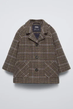 SOBRETUDO FAZENDA QUADRADOS-ZARA Best Sale