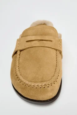 ZARA Sapatos^SOCA COM DETALHE DE PELO EM CROUTE Castanho