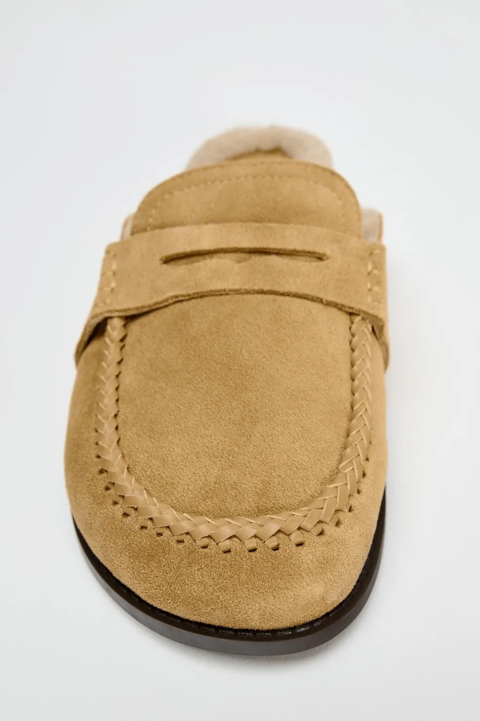 ZARA Sapatos^SOCA COM DETALHE DE PELO EM CROUTE Castanho
