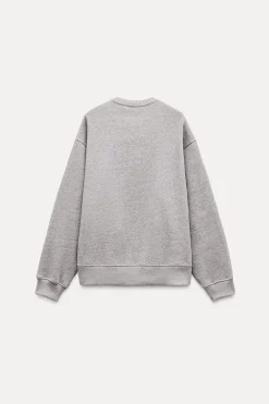 ZARA Winter Layersnew|Sweatshirts / Joggers^SWEAT FELPUDA OVERSIZE COM ETIQUETA Cinzento-vigoré