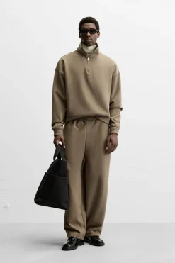 ZARA Fato De Treino|Sweatshirts^SWEAT TÉCNICA CONFORT Caqui-escuro