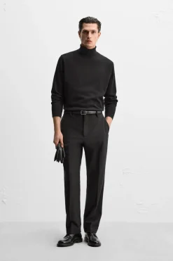 ZARA Vestuário De Inverno|Camisola / Casacos^SWEATER DE GOLA ALTA EM CAXEMIRA Preto