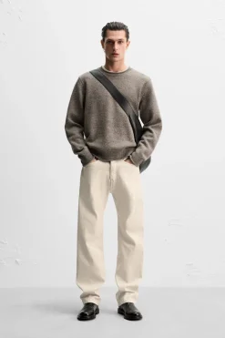 ZARA Vestuário De Inverno|Camisola / Casacos^SWEATER DE LÃ COM BOTÕES Terra