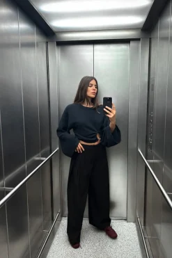 ZARA Cardigan / Camisolas|Malha^SWEATER DE MALHA COM APLIQUE METÁLICO Azul-marinho