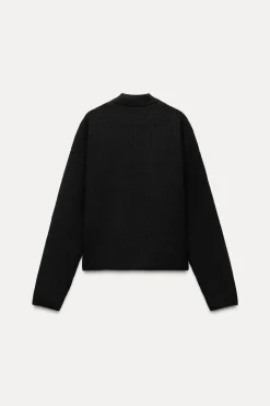 ZARA Cardigan / Camisolas|Malha^SWEATER DE MALHA COM BOLAS Preto