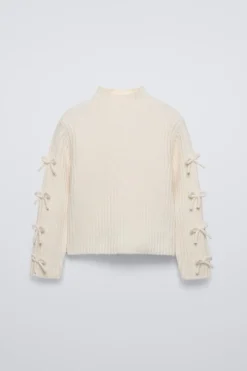 SWEATER DE MALHA COM LACINHOS-ZARA Best Sale