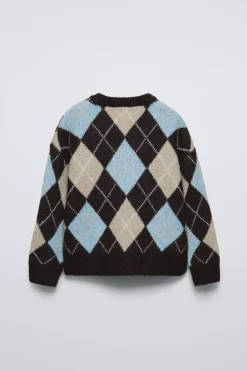SWEATER DE MALHA COM LOSANGOS-ZARA Cheap