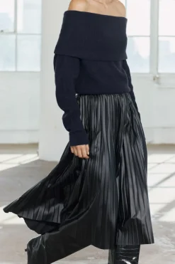 ZARA Cardigan / Camisolas|Malha^SWEATER DE MALHA COM OMBROS DESCOBERTOS marinho
