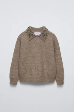SWEATER DE MALHA COM PÉROLAS-ZARA Cheap