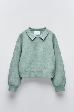 SWEATER DE MALHA TIPO CAMISA POLO-ZARA Discount