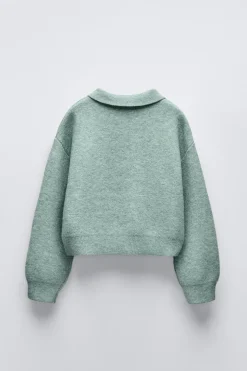 SWEATER DE MALHA TIPO CAMISA POLO-ZARA Discount