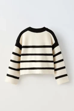 SWEATER EM MALHA ÀS RISCAS-ZARA Flash Sale