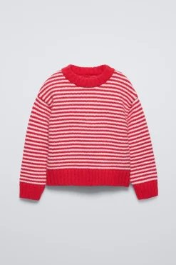 SWEATER EM MALHA ÀS RISCAS-ZARA Best Sale