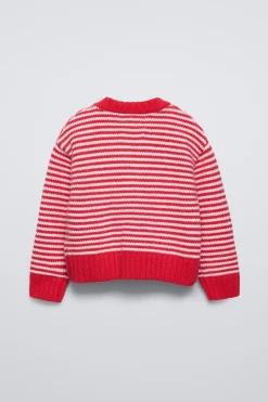 SWEATER EM MALHA ÀS RISCAS-ZARA Best Sale